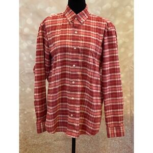 L.L‎ Bean S Traditional Fit Plaid Button Front Long Sleeve